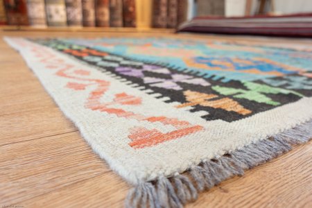 Hand-Made Mazar Kilim From Afghanistan