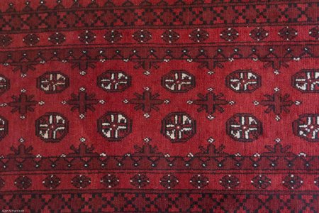 Hand-Knotted Aqcha Runner From Afghanistan