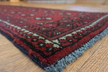 Hand-Knotted Aqcha Runner From Afghanistan