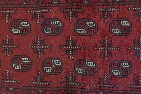 Hand-Knotted Aqcha Runner From Afghanistan