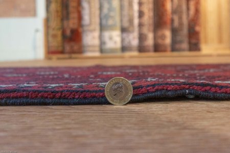 Hand-Knotted Aqcha Runner From Afghanistan