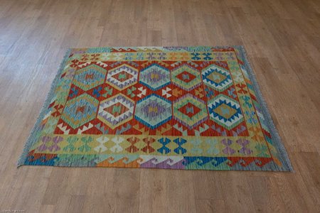 Hand-Knotted Mazar Kilim From Afghanistan