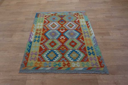 Hand-Knotted Mazar Kilim From Afghanistan