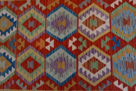 Hand-Knotted Mazar Kilim From Afghanistan