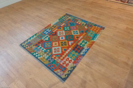 Hand-Knotted Mazar Kilim From Afghanistan