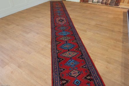 Hand-Knotted Mahal Runner From Iran (Persian)