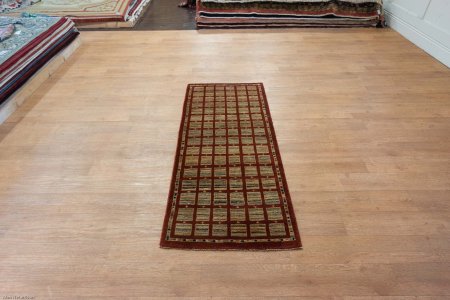 Hand-Knotted Modern Afghan Runner From Afghanistan