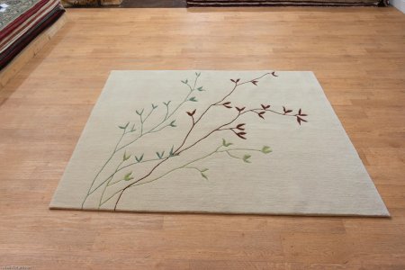 Hand-Knotted Tinchuli Rug From Nepal