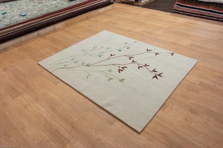 Hand-Knotted Tinchuli Rug From Nepal