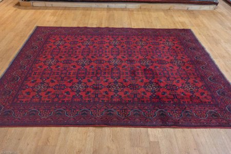 Hand-Knotted Khan Mahomadi Rug From Afghanistan