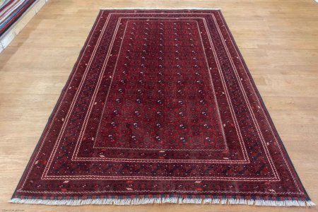 Hand-Knotted Kundoz Rug From Afghanistan