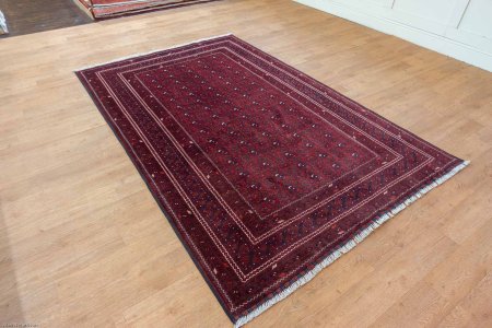 Hand-Knotted Kundoz Rug From Afghanistan