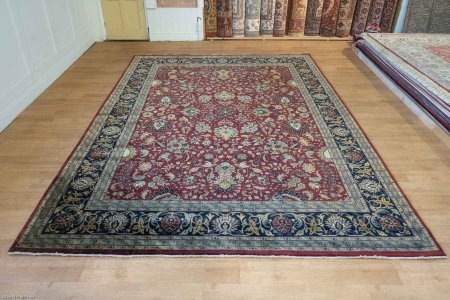 Hand-Knotted Mashad Palace Rug From India