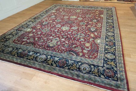 Hand-Knotted Mashad Palace Rug From India