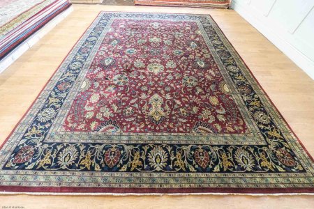 Hand-Knotted Mashad Palace Rug From India