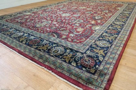 Hand-Knotted Mashad Palace Rug From India