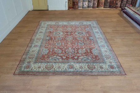 Hand-Knotted Indo Serapi Rug From India
