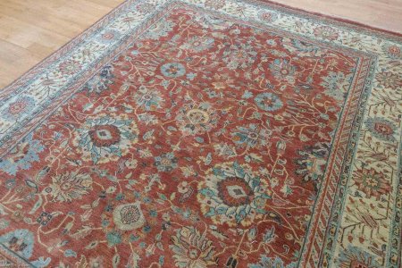Hand-Knotted Indo Serapi Rug From India