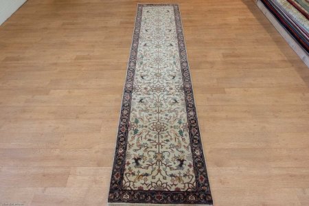 Hand-Knotted Indo Serapi Runner From India