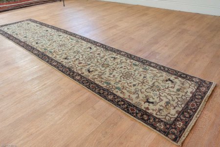 Hand-Knotted Indo Serapi Runner From India
