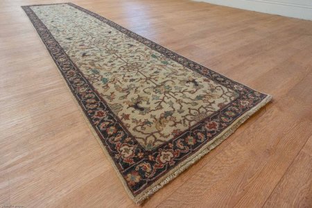 Hand-Knotted Indo Serapi Runner From India