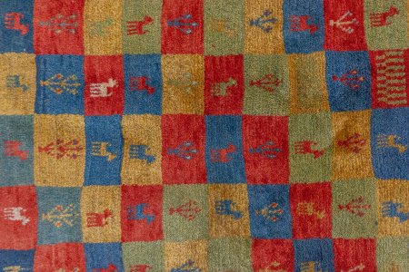 Hand-Knotted Gabbeh Rug From Iran (Persian)