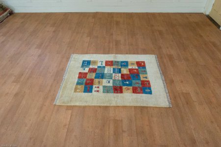 Hand-Knotted Gabbeh Rug From Iran (Persian)