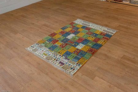 Hand-Knotted Gabbeh Rug From Iran (Persian)