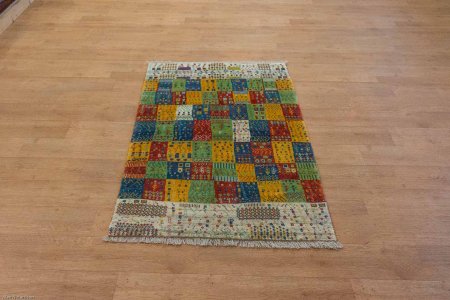 Hand-Knotted Gabbeh Rug From Iran (Persian)