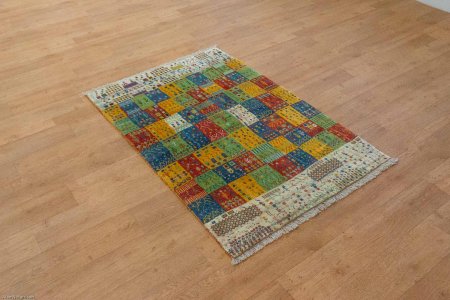 Hand-Knotted Gabbeh Rug From Iran (Persian)