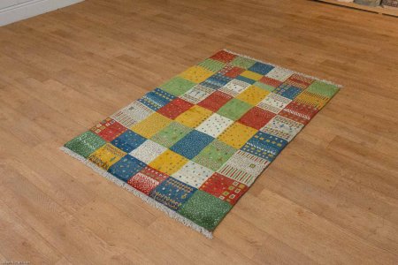 Hand-Knotted Gabbeh Rug From Iran (Persian)
