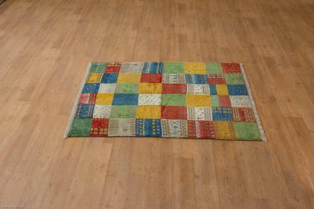 Hand-Knotted Gabbeh Rug From Iran (Persian)