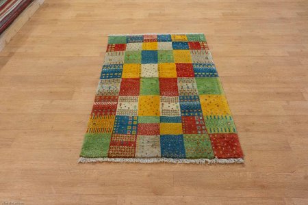 Hand-Knotted Gabbeh Rug From Iran (Persian)