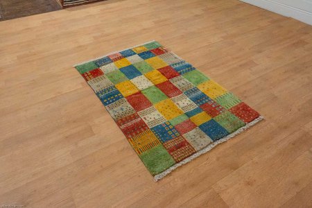 Hand-Knotted Gabbeh Rug From Iran (Persian)