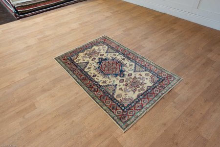 Hand-Knotted Kazak Rug From Afghanistan