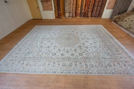 Hand-Knotted Nain Rug From Iran (Persian)