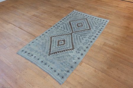 Hand-Woven Mazar Kilim From Afghanistan