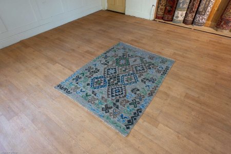 Hand-Woven Mazar Kilim From Afghanistan