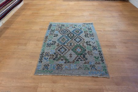 Hand-Woven Mazar Kilim From Afghanistan