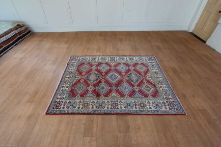 Hand-Knotted Kazak Yakash Rug From Afghanistan