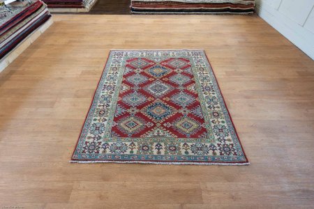 Hand-Knotted Kazak Yakash Rug From Afghanistan