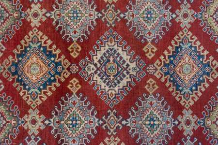 Hand-Knotted Kazak Yakash Rug From Afghanistan