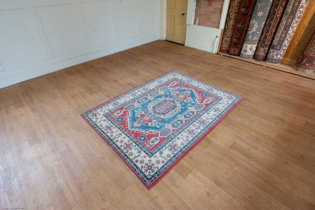 Hand-Knotted Kazak Yakash Rug From Afghanistan