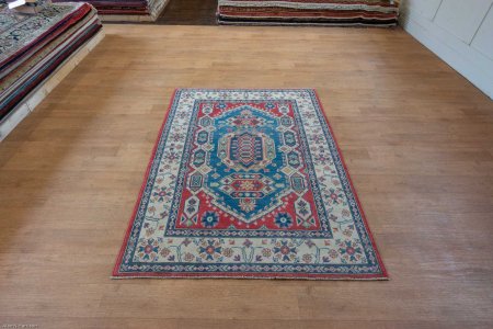 Hand-Knotted Kazak Yakash Rug From Afghanistan