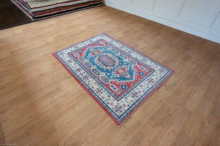 Hand-Knotted Kazak Yakash Rug From Afghanistan