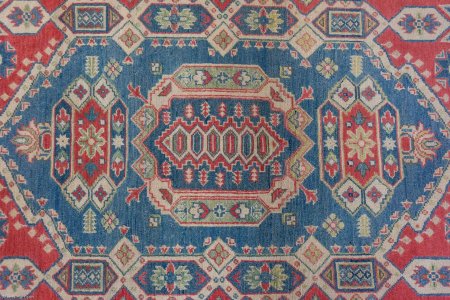 Hand-Knotted Kazak Yakash Rug From Afghanistan