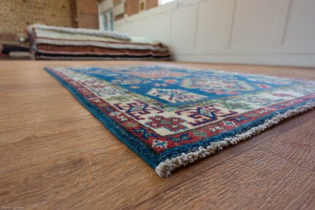 Hand-Knotted Kazak Yakash Rug From Afghanistan