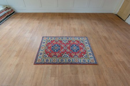 Hand-Knotted Kazak Yakash Rug From Afghanistan