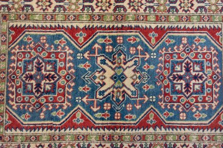 Hand-Knotted Kazak Yakash Rug From Afghanistan