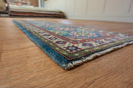 Hand-Knotted Kazak Runner From Afghanistan